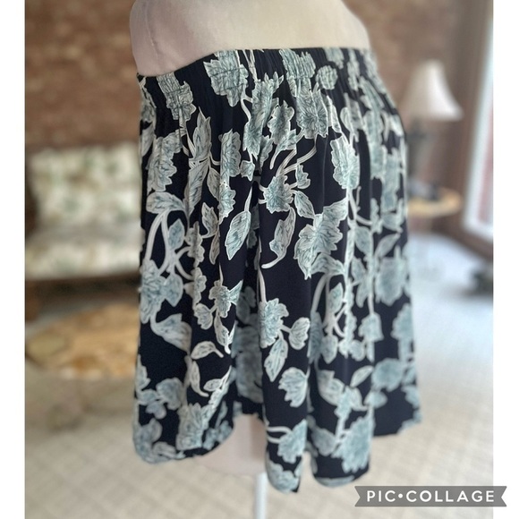 Splendid Top Off the Shoulder Navy Blue Mint Floral Floral S Garden Boho Chic - Picture 14 of 17